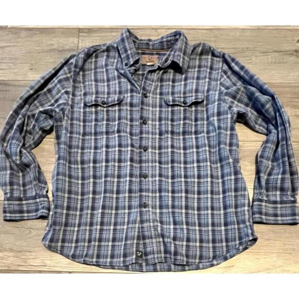 Outdoor Life, Men's Blue Plaid Long Sleeve Casual Shirt, Size Large - Picture 1 of 6